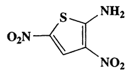 2-Amino-3,5-dinitrothiophene,2-Thiophenamine,3,5-dinitro,CAS 2045-70-7,189.15,C4H3N3O4S