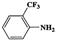2-(Trifluoromethyl)benzenamine,Benzenamine,2-(trifluoromethyl)-,CAS 88-17-5,161.12,C7H6F3N
