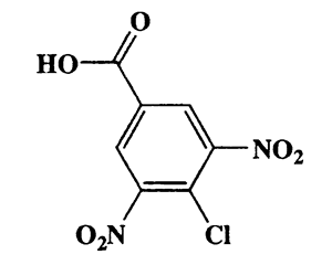 4-Chloro-3,5-dinitrobenzoic acid,Benzoic acid,4-chloro-3,5-dinitro-,CAS 118-97-8,246.56,C7H3ClN2O6