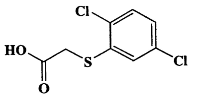 2-(2,5-Dichlorophenylthio)acetic acid,Acetic acid,[(2,5-dichlorophenyl)thio]-,CAS 6274-27-7,237.10,C8H6Cl2O2S