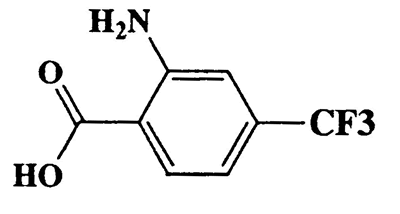 2-Amino-4-(trifluoromethyl)benzoic acid,Benzoic acid,2-amino-4-(trifluoromethyl)-,CAS 402-13-1,205.13,C8H6F3NO2