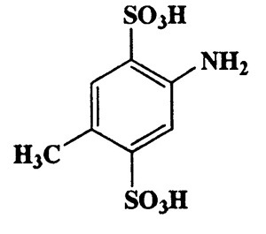 2-Amino-5-methylbenzene-1,4-disulfonic acid,1,4-Benzenedisulfonic acid,2-amino-5-methyl-,CAS 76015-36-6,267.28,C7H9NO6S2