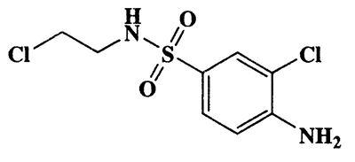3-Chloro-4-amino-N-(2-chloethyl)benzenesulfonamide,269.15,C8H10Cl2N2O2S