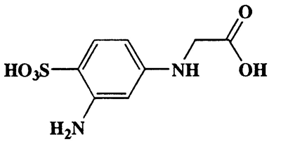 N-(3-amino-4-sulfophenyl)glycine,Glycine,N-(3-amino-4-sulfophenyl)-,CAS 6421-89-2,246.24,C8H10N2O5S