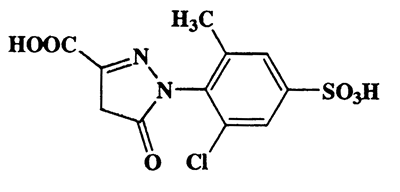 1-(2-Chloro-6-methyl-4-sulfophenyl)-5-oxo-4,5-dihydro-1H-pyrazole-3-carboxylic acid,1H-Pyrazole-3-carboxylicacid,1-2-chloro-6-methyl-4-sulfophenyl)-4,5 -dihydro-5-oxo-monosodium salt,CAS 125437-42-5,332.72,C11H9ClN2O6S