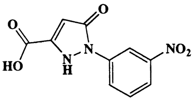 1-(3-Nitrophenyl)-3-carboxy-5-pyrazolone,2-Pyrazoline-3-carboxylic acid,1-(m-nitrophenyl)-5-oxo-,CAS 89-27-0,249.18,C10H7N3O5
