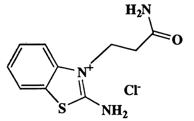 2-Amino-3-(2-carbamoylethyl)benzothiazolium chloride,257.74,C10H12ClN3OS