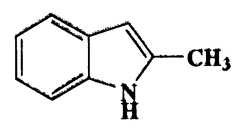 2-Methyl-1H-indole,1H-Indole,2,3-dihydro-2-methyl-,CAS 6872-06-6,131.17,C9H9N