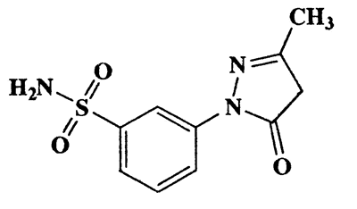 3-(3-Methyl-5-oxo-4,5-dihydropyrazol-1-yl)benzenesulfonamide,Benzenesulfonamide,3-(4,5-dihydro-3-methyl-5-oxo-1H-pyrazol-1-yl)-,CAS 89-29-2,253.28,C10H11N3O3S