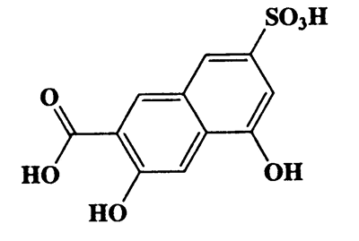 3,5-Dihydroxy-7-sulfo-2-naphthoic acid,2-Naphthoic acid,3,5-dihydroxy-7-sulfo-,CAS 6407-90-5,284.24,C11H8O7S