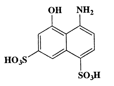4-Amino-5-hydroxynaphthalene-1,7-disulfonic acid,1,7-Naphthalene disulfonic acid,4-amino-5-hydroxy-,CAS 130-23-4,319.31,C10H9NO7S2