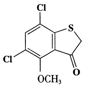 4-Methoxy-5,7-dichloro-3-thianaphthenone,5,7-dichloro-4-methoxybenzo[b]thiophen-3(2H)-one,249.11,C9H6Cl2O2S