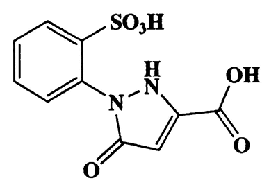 5-Oxo-1-(2-sulfophenyl)-2,5-dihydro-1H-pyrazole-3-carboxylic acid,1H-Pyrazole-3-carboxylic acid,4,5-dihydro-5-oxo-1-(2-sulfophenyl)-,CAS 6402-05-7,284.25,C10H8N2O6S