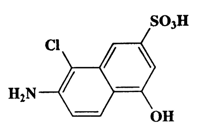 6-Amino-5-chloro-1-naphthol-3-sulfonic acid,2-Naphthalenesulfonic acid,7-amino-8-chloro-4-hydroxy-,CAS 6361-45-1,273.69,C10H8ClNO4S