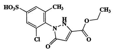1-(2-Chloro-4-sulfo-6-methylphenyl)-5-pyrazolone-3-carboxylic acid ethyl ester,1H-Pyrazole-3-carboxylic acid,1-(2-chloro-6-methyl-4-sulfophenyl)-4,5-dihydro-5-oxo-,3-ethyl ester,CAS 6402-00-2,360.77,C13H13ClN2O6S
