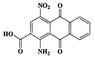 1-Amino-4-nitro-2-anthraquinonecarboxylic acid,2-Anthroic acid,1-amino-9,10-dihydro-4-nitro-9,10-dioxo-,CAS 2058-02-8,312.23,C15H8N2O6
