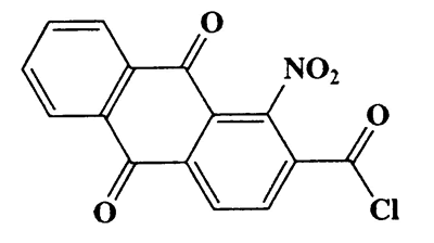 1-Nitro-2-anthraquinonecarbonyl chloride,2-Anthracenecarbonyl chloride,9,10-dihydro-1-nitro-9,10-dioxo-,CAS 602-10-8,315.66,C15H6ClNO5