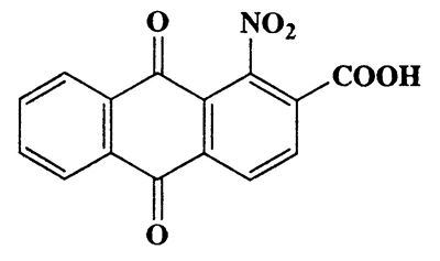 1-Nitro-9,10-dioxo-9,10-dihydroanthracene-2-carboxylic acid,2-Anthracenecarboxylic acid,9,10-dihydro-1-nitro-9,10-dioxo-,CAS 128-67-6,297.22,C15H7NO6