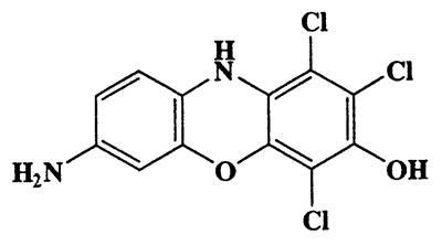 1,2,4-Trichloro-7-amino-3H-isophenoxazin-3-one,Phenoxazin-3-ol,7-amino-1,2,4-trichloro-,CAS 100399-14-2,317.56,C12H7Cl3N2O2