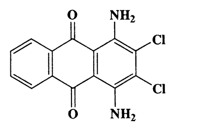 1,4-Diamino-2,3-dichloroanthracene-9,10-dione,9,10-Anthracenedione,1,4-diamino-2,3-dichloro-,CAS 81-42-5,307.13,C14H8Cl2N2O2