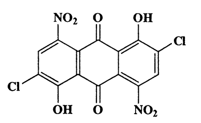 1,5-Dihydroxy-2,6-dichloro-4,8-dinitroanthraquinone,9,10-Anthracenedione,2,6-dichloro-1,5-dihydroxy-4,8-dinitro-,CAS 6883-99-4,399.19,C14H4Cl2N2O8
