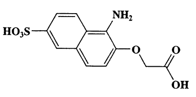 2-(1-Amino-6-sulfonaphthalen-2-yloxy)acetic acid,Acetic acid,[(1-amino-6-sulfo-2-naphthyl)oxy]-,CAS 6373-39-3,297.28,C12H11NO6S