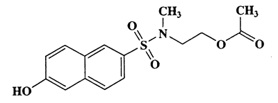 2-(2-Hydroxy-N-methylnaphthalene-6-sulfonamido)ethyl acetate,2-Naphthalenesulfonamide,N-[2-(acetyloxy)ethyl]-6-hydroxy-N-methyl-,CAS 108863-79-2,323.36,C15H17NO5S