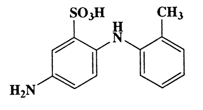 2-(2-Methylanilino)-5-aminobenzenesulfonic acid,Benzenesulfonic acid,5-amino-2-[(2-methylphenyl)amino],CAS 6527-81-7,278.33,C13H14N2O3S