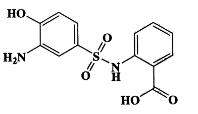 2-(3-Amino-4-hydroxyphenylsulfonamido)benzoic acid,Anthranilic acid,N-(4-hydroxymetanilyl)-,CAS 91-35-0,308.31,C13H12N2O5S