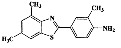 2-(3-Methyl-4-aminophenyl)-4,6-dimethylbenzothiazole,Benzenamine,4-(4,6-dimethyl-2-benzothiazolyl)-2-methyl-,CAS 5855-93-6,268.38,C16H16N2S