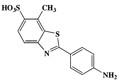 2-(4-Aminophenyl)-7-methylbenzo[d]thiazole-6-sulfonic acid,320.39,C14H12N2O3S2