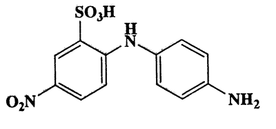2-(4-Aminophenylamino)-5-nitrobenzenesulfonic acid,Benzenesulfonic acid,2-[(4-aminophenyl)amino]-5-nitro-,CAS 91-29-2,309.3,C12H11N3O3S