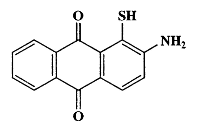 2-Amino-1-mercaptoanthracene-9,10-dione,Anthraquinone,2-amino-1-mercapto-,CAS 6374-73-8,255.29,C14H9NO2S