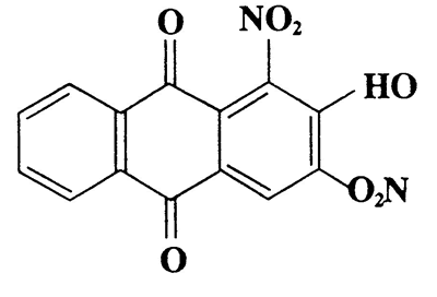 2-Hydroxy-1,3-dinitroanthraquinone,9,10-Anthracenedione,2-hydroxy-1,3-dinitro-,CAS 6407-61-0,314.21,C14H6N2O7