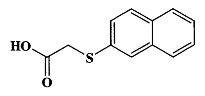 2-(Naphthalen-2-ylthio)acetic acid,Acetic acid,(2-naphthalenylthio)-,CAS 93-21-0,218.27,C12H10O2S