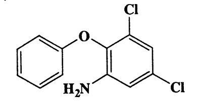2,4-Dichloro-6-aminodiphenyl ether,Benzenamine,3,5-dichloro-2-phenoxy-,CAS 6388-31-4,254.11,C12H9Cl2NO