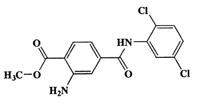 2',5'-Dichloro-3-amino-4-methoxycarbonylbenzanilide,Benzoic acid,2-amino-4-[[(2,5-dichlorophenyl)aminojcarbonyl]-,methyl ester,CAS 59673-82-4,339.17,C15H12Cl2N2O3