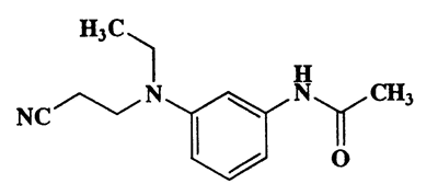 3-Acetamido-N-ethyl-N-cyanoethylaniline,Acetamide,N-[3-[(2-cyanoethyl)ethylamino]phenyl]-,CAS 67080-60-8,231.29,C13H17N3O