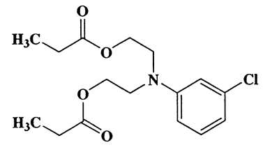 3-Chloro-N,N-bis(2-(propionyloxy)ethyl)aniline,Ethanol, 2,2'-[(3-chlorophenyl)imino]bis-,dipropanoate(ester),CAS 73862-13-2,359.8,C16H22ClNO6