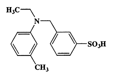 3-((Ethyl(m-tolyl)amino)methyl)benzenesulfonic acid,Benzenesulfonic acid,[[ethyl(3-methylphenyl)amino]methyl]-,CAS 73203-53-9,305.39,C16H19NO3S