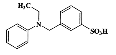 3-(Ethyl(phenyl)amino)methyl)benzenesulfonic acid,Benzenesulfonic acid,3-[(ethylphenylamino)methyl]-,CAS 101-11-1,291.37,C15H17NO3S
