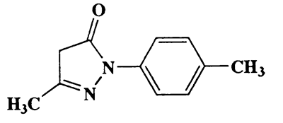 3-Methyl-1-p-tolyl-1H-pyrazol-5(4H)-one,3H-Pyrazol-3-one,2,4-dihydro-5-methyl-2-(4-methylphenyl)-,CAS 86-92-0,188.23,C11H12N2O
