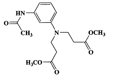 3-(N,N-Bis(3-methoxy-3-oxopropyl)amino)acetylaniline,b-Alanine,N-[3-(acetylamino)phenyl]-N-(3-methoxy-3-oxopropyl)-,methyl ester,CAS 61038-96-8,322.36,C16H22N2O5