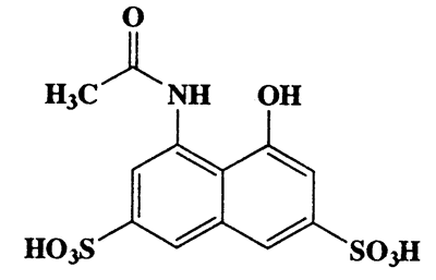 4-Acetamido-5-hydroxynaphthalene-2,7-disulfonic acid,2,7-Naphthalenedisulfonic acid,4-(acetylamino)-5-hydroxy-,CAS 134-34-9,361.35,C12H11NO8S2