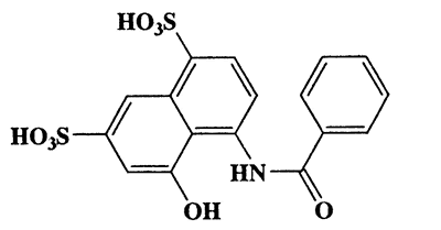 4-Benzamido-5-hydroxynaphthalene-1,7-disulfonic acid,1,7-Naphthalenedisulfonic acid,4-(benzoylamino)-5-hydroxy-,CAS 6361-49-5,423.42,C17H13NO8S2