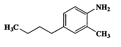 4-Butyl-2-methylbenzenamine,Benzenamine,4-butyl-2-methyl-,CAS 72072-16-3,163.26,C11H17N