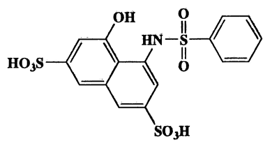 4-Hydroxy-5-(phenylsulfonamido)naphthalene-2,7-disulfonicacid,2,7-Naphthalenedisulfonic acid,4-benzenesulfonamido-5-hydroxy-,CAS 83-22-7,459.47,C16H13NO9S3