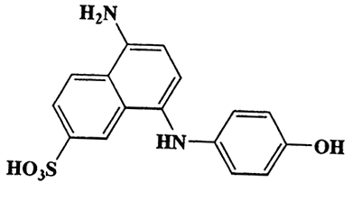 5-Amino-8-(4-hydroxyphenylamino)naphthalene-2-sulfonicacid,2-Naphthalenesulfonic acid,5-amino-8-[(4-hydroxyphenyl)amino]-,CAS 118-21-8,330.36,C16H14N2O4S