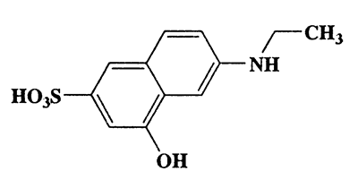 6-(Ethylamino)-4-hydroxynaphthalene-2-sulfonic acid,2-Naphthalenesulfonic acid,6-(ethylamino)-4-hydroxy,CAS 6259-51-4,267.30,C12H13NO4S