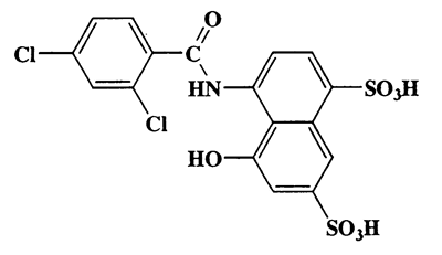 8-(2,4-Dichlorobenzamido)-1-naphthol-3,5-disulfonic acid,1,7-Naphthalenedisulfonic acid,4-[(2,4-dichlorobenzoyl)amino]-5-hydroxy-,CAS 6528-49-0,492.31,C17H11Cl2NO8S